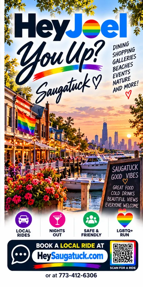 Illustrated downtown Saugatuck promotion